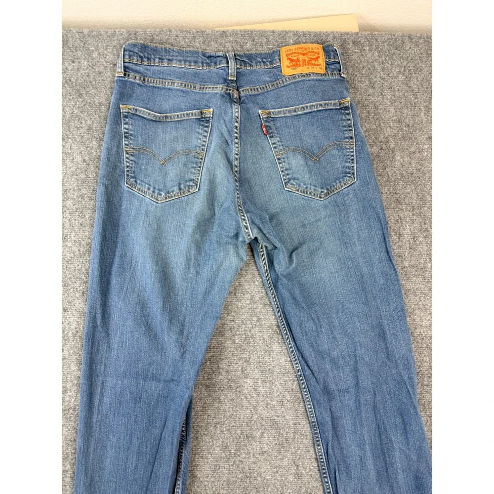 Levis 505 Regular Fit Straight Leg Blue Denim Jeans Mens W34 L36 00505-1064‎